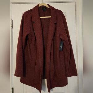 Worthington Burgundy Open Front Cardigan